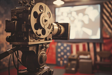 retro american cinema on the board