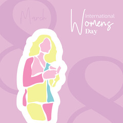 Vector flat design international womens day illustration