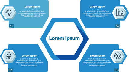 Collection of vector circle chart infographic templates for presentations, advertising, layouts, annual reports. 4 options, steps, parts