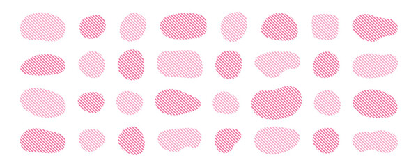 ストライプのシェイプのフレーム　液体の抽象的なゆるいフレーム　　ベクター 　ピンク