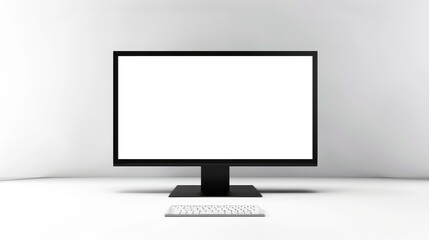 3d render monitor tv led lcd screen blank mockup isolated on white background ai generated
