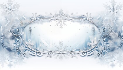 winter snow crystal frame - obrazy, fototapety, plakaty