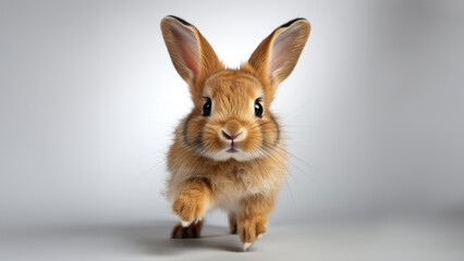 Obraz premium Cute brown rabbit is sitting