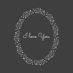 Chalkboard vector handdrawn floral wreath