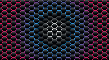 Colorful hexagonal background . Background with colored round waves.