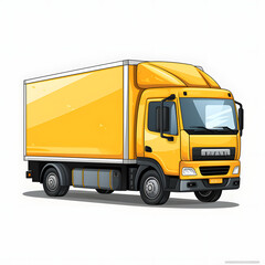Delivery Vehicle cartoon vector whie background clipart