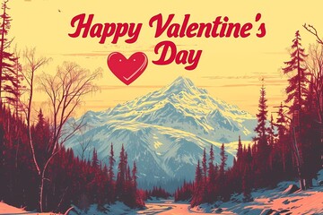 Valentine's Day postcard, holiday postcard, February 14th - obrazy, fototapety, plakaty