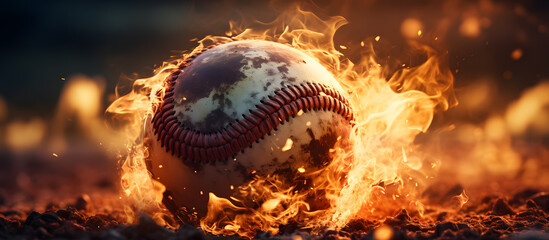 a baseball on fire - Powered by Adobe