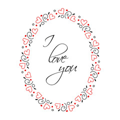 Hand drawn vector floral wreath