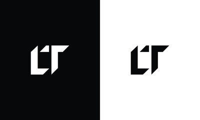 Minimal Luxury LT Initial Based White and Black color logo