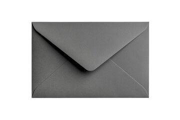 Blank gray envelope mockup isolated on transparent background. PNG file.