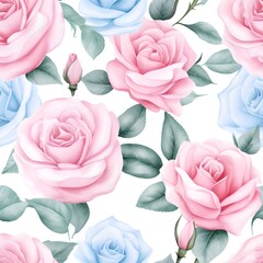 Roses background for Valentine's Day and Wedding with seamless pattern