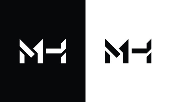 MH HM abstract vector logo monogram template