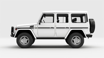 4x4 car side view mockup isolated on white background mockup ai generated
