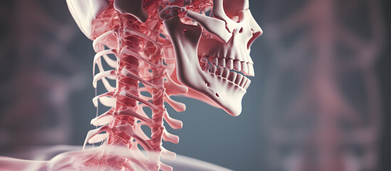 a skeleton with bones and teeth - obrazy, fototapety, plakaty