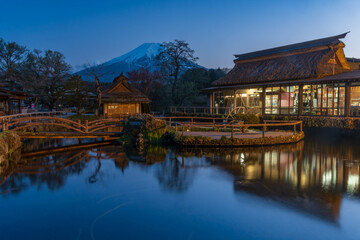 Fototapeta na wymiar Oshino Hakkai in twilight time, Shibokusa, Oshino, Minamitsuru District, Yamanashi, Japan