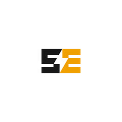 E monogram logo with thunderbolt electric incorporated. S & E electrical logo.