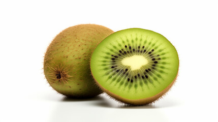 Fototapeta premium Fresh kiwi fruit isolated on white background