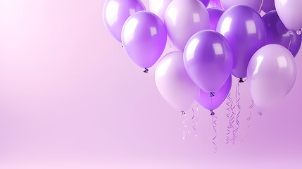 The children’s birthday background, many balloons with soft tones