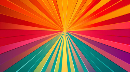 A Burst of Vertical Color Rays in a Gradient Display