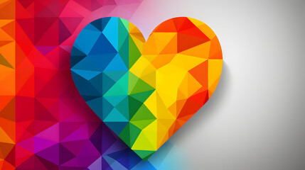 a rainbow heart with triangles