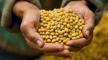 a person holding a pile of yellow beans - Powered by Adobe