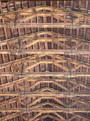 Teilaufnahme Bauwerk Holzsparren Dachkontruktion 