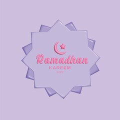 Welcoming Ramadan concept. Realistic 3d object cartoon style. Vector colorful illustration.