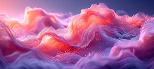 Obraz premium surreal waves of pink and purple energy