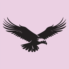 Hawk bird set black silhouette Clip art