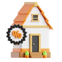3D Illustration of Discount Offer on Real Estate Properties
