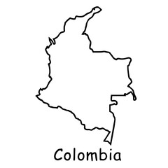 Colombia map  on world map
