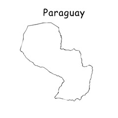 Paraguay map on white background of vector illustration