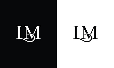 Letter LM initial logo template - obrazy, fototapety, plakaty