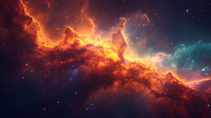 Fototapeta na wymiar Space nebula, colorful deep space background 