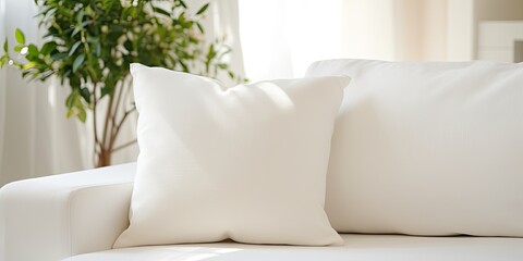White cushion on the sofa