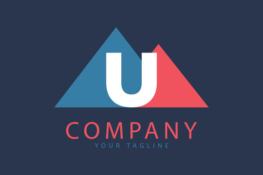 Letter U logo mountain design template