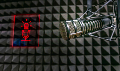 Professional microphone and on air sign