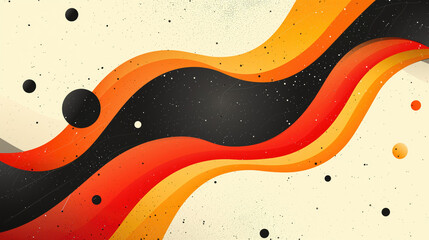 Retro groovy background. Abstract colourful and textured wavy shapes design.