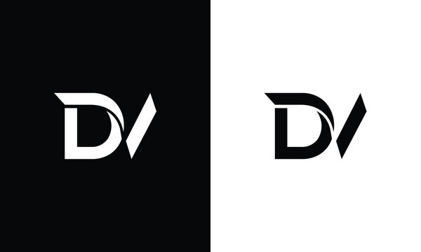 DV Logo Design , Initial Based DV Monogram