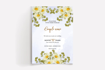 wedding invitation templates with white flowers