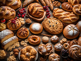 Des pâtisseries sur une table.
