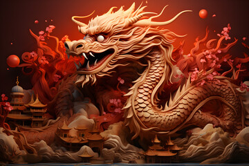Chinese new year with dragon