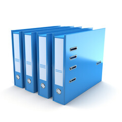 blue folders, white background created with Generative Ai