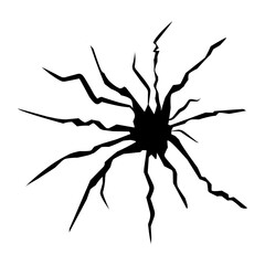 Crack silhouette. Earth crack.