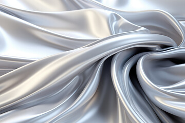 Futuristic Fabric: Abstract Folds in Silver