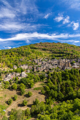 Fototapeta na wymiar UNESCO village of Conques-en-Rouergue in Aveyron department, France