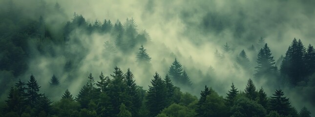 Misty Enchantment: Textured Forest Landscapes and Atmospheric Mountain Vistas