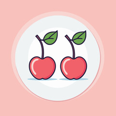 Cherry cartoon illustration logotype vector design