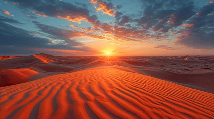 Foto op Canvas Beautiful desert dunes landscape at sunset © Dennis